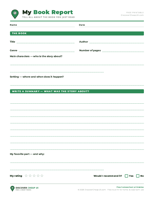 Preview of Book Report